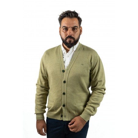 Cárdigan Cuello Pico Verde Claro