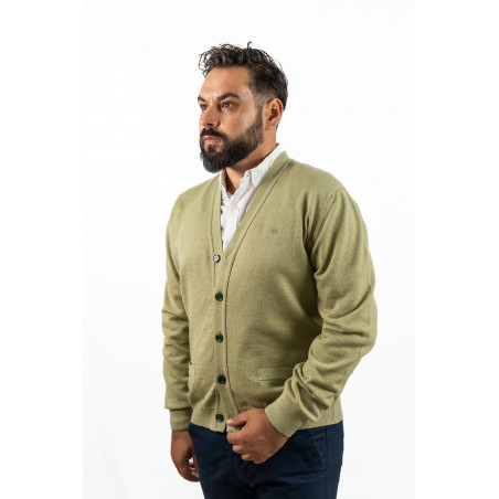 Cárdigan Cuello Pico Verde Claro