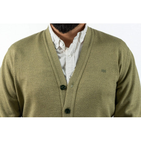 Cárdigan Cuello Pico Verde Claro